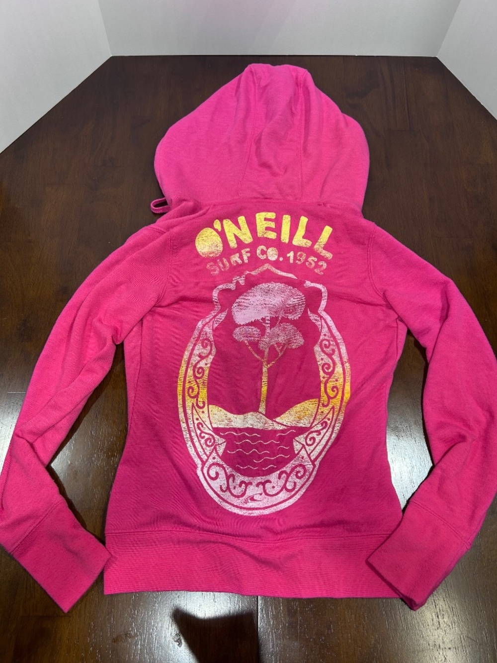 Vintage O'Neill Bright/Hot Pink Zip-Up Hoodie Pink Hooded Zip-Up Jacket Med -Y2K